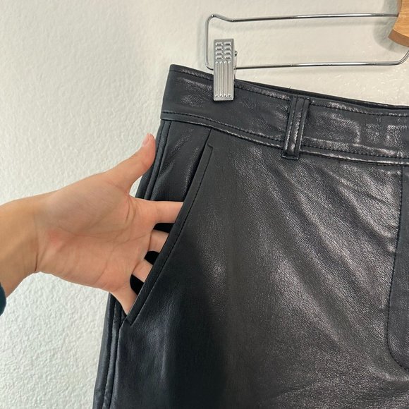 Aritizia The Melina Pant FLAWED High Rise Faux Leather Straight Leg 12 - Picture 5 of 11